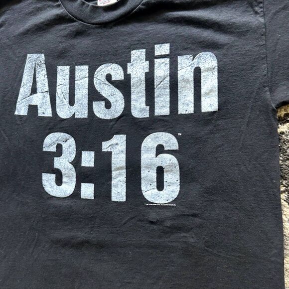 WWE WWF Stone cold Steve Austin 3:16 11th Commandment Graphic T-Shirt AAA Sz M - Picture 4 of 7